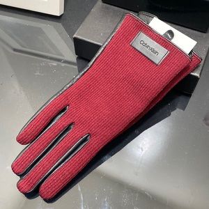Calvin Klein leather and knit gloves